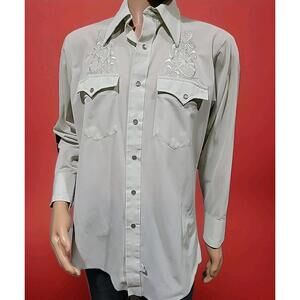 H BAR C 16-33 Ranchwear CA Long Tail Mint Snap Button Embroidered Men's Shirt #C